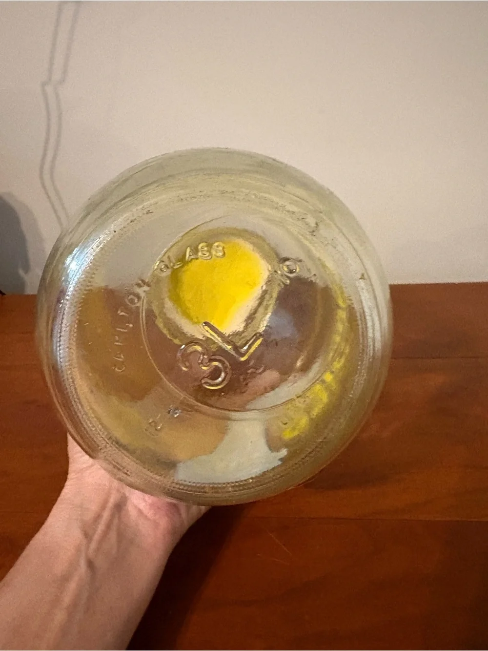 Vintage Carlton Goose Glass Cookie Jar Yellow Lid Canister 1982 Farmhouse Decor
